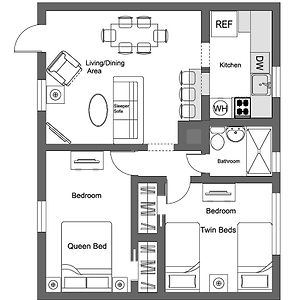 Appartement à 2 Chambres à Coucher